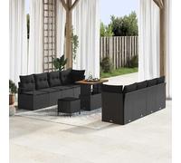 vidaXL Ensemble de canapé de jardin avec coussin Noir 90 x 55 x 71 cm