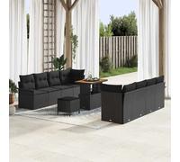 vidaXL Ensemble de canapé de jardin avec coussin Noir 90 x 55 x 71 cm