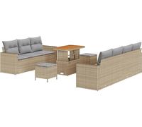 vidaXL Ensemble de canapé de jardin avec coussins 10 pcs Beige et gris clair