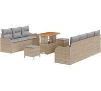 vidaXL Ensemble de canapé de jardin avec coussins 10 pcs Beige et gris clair