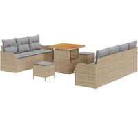 vidaXL Ensemble de canapé de jardin avec coussins 10 pcs Beige et gris clair
