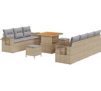 vidaXL Ensemble de canapé de jardin avec coussins 10 pcs Beige et gris clair