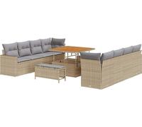 vidaXL Ensemble de canapé de jardin avec coussins 12 pcs Beige et gris clair Poly-Rotin