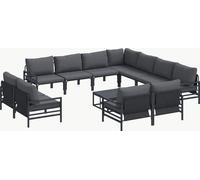 vidaXL Ensemble de canapé de jardin avec coussins 12 pcs noir acier