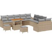 vidaXL Ensemble de canapé de jardin avec coussins 13 pcs Beige et gris clair