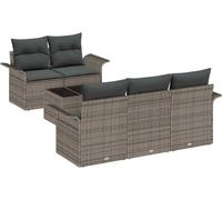 vidaXL Ensemble de canapé de jardin avec coussins 6 pcs Gris 55 x 55 x 37 cm