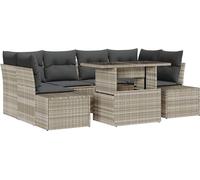vidaXL Ensemble de canapé de jardin avec coussins 7 pcs gris clair et gris foncé
