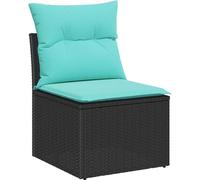 vidaXL Ensemble de canapé de jardin avec coussins 7 pcs noir poly rotin
