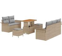 vidaXL Ensemble de canapé de jardin avec coussins 8 pcs Beige et gris clair
