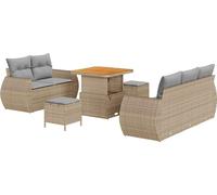 vidaXL Ensemble de canapé de jardin avec coussins 8 pcs Beige et gris clair Poly-Rotin