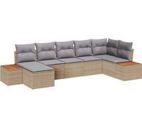 vidaXL Ensemble de canapé de jardin avec coussins 8 pcs Beige et gris clair Polyrattan