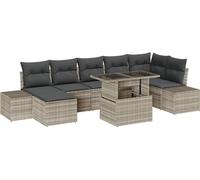 vidaXL Ensemble de canapé de jardin avec coussins 8 pcs gris clair