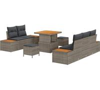 vidaXL Ensemble de canapé de jardin avec coussins 8 pcs gris clair et gris foncé