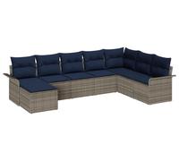 vidaXL Ensemble de canapé de jardin avec coussins 8 pcs gris clair Poly rotin