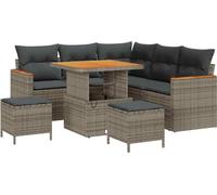 vidaXL Ensemble de canapé de jardin avec coussins 8 pcs Gris Poly Rattan