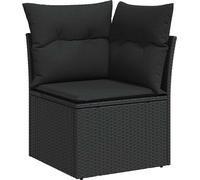 vidaXL Ensemble de canapé de jardin avec coussins 8 pcs noir poly rotin