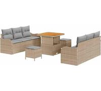 vidaXL Ensemble de canapé de jardin avec coussins 9 pcs Beige et gris clair