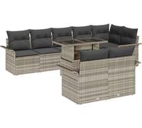 vidaXL Ensemble de canapé de jardin avec coussins 9 pcs gris clair Poly-Rotin