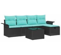 vidaXL Ensemble de canapé de jardin avec coussins avec mémoire 6 pcs Poly rotin