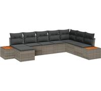 vidaXL Ensemble de canapé de jardin avec coussins avec mémoire 9 pcs Gris Polyrattan