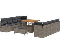 vidaXL Ensemble de canapé de jardin avec coussins avec mémoire Gris 100 x 100 x 71 cm