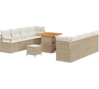 vidaXL Ensemble de canapé de jardin avec coussins Beige et Crème 80 x 80 x 71 cm