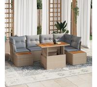 vidaXL Ensemble de canapé de jardin avec mémoire 10 pcs Beige Poly Rattan