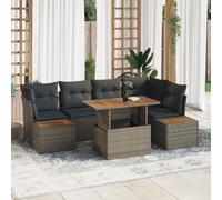 vidaXL Ensemble de canapé de jardin avec mémoire 10 pcs Gris Poly Rattan