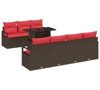 vidaXL Ensemble de canapé de jardin avec mémoire 8 pcs brun poly rotin