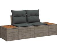 vidaXL Ensemble de canapé de jardin avec mémoire 8 pcs Gris Poly Rattan