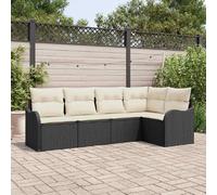 vidaXL Ensemble de canapé de jardin avec stockage 5 pcs Noir polyrotin