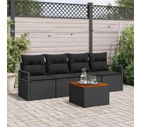 vidaXL Ensemble de canapé de jardin avec stockage 5 pcs Noir polyrotin