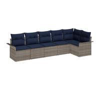 vidaXL Ensemble de canapé de Jardin avec Stockage 6 pcs Gris polyrotin, Jardin et terrasse, canapé Moderne, mobilier d'extérieur étanche, Rangement astucieux, sièges modulables