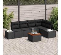 vidaXL Ensemble de canapé de jardin avec stockage 6 pcs Noir polyrotin