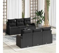 vidaXL Ensemble de canapé de jardin avec stockage 7 pcs Noir polyrotin