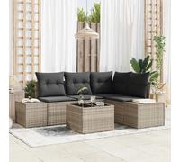 vidaXL Ensemble de canapé de jardin avec stockage Gris clair polyrotin