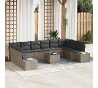 Vidaxl Ensemble De Canapé De Jardin De 10 Pièces Avec Coussins Noir Rattan Poly Noir