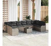 vidaXL Ensemble de canapé de jardin Gris 55 x 55 x 37 cm polyrotin