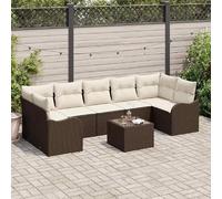 vidaXL Ensemble de canapé de jardin Marron 55 x 55 x 37 cm polyrotin