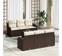 vidaXL Ensemble de canapé de jardin Marron 55 x 55 x 37 cm polyrotin