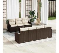 vidaXL Ensemble de canapé de jardin Marron 55 x 55 x 37 cm polyrotin