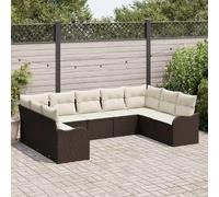 vidaXL Ensemble de canapé de jardin Marron polyrotin
