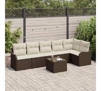 Ensemble de canapés de jardin vidaXL en rotin synthétique marron