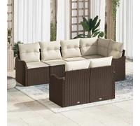 Ensemble de canapés de jardin vidaXL en rotin synthétique marron