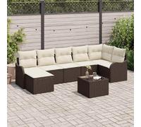 Ensemble de canapés de jardin vidaXL en rotin synthétique marron