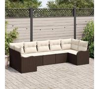 vidaXL Ensemble de canapé de jardin Marron polyrotin