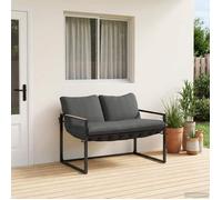 vidaXL Ensemble de canapé de jardin Noir et anthracite Acier 42034816