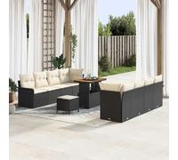 vidaXL Ensemble de canapé de jardin Noir et Crème 90 x 55 x 71 cm