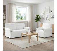 vidaXL Ensemble de Canapés 2 pc Blanc Tissu 3424868