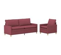 vidaXL Ensemble de Canapés 2 pc Bordeaux Tissu
